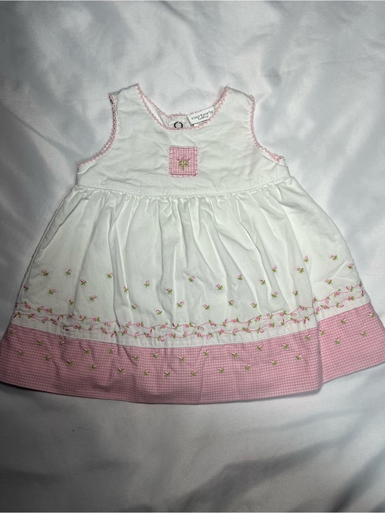 Carter's Other - Vintage Carter’s Baby Girl Dress 0-3M 11lbs Pink White Floral Embroidered